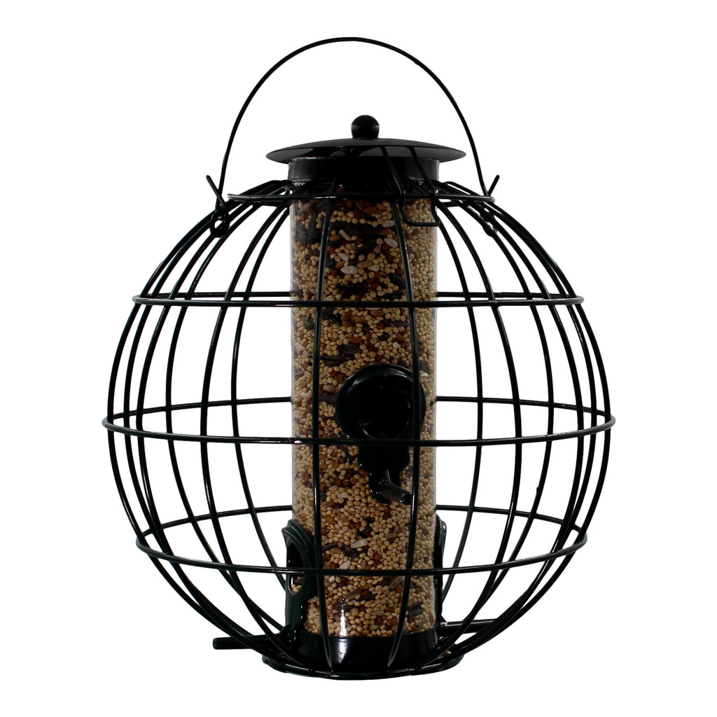 Bird Feeder Orb Caged Green Finch Feeder, 2 Cup Capacity