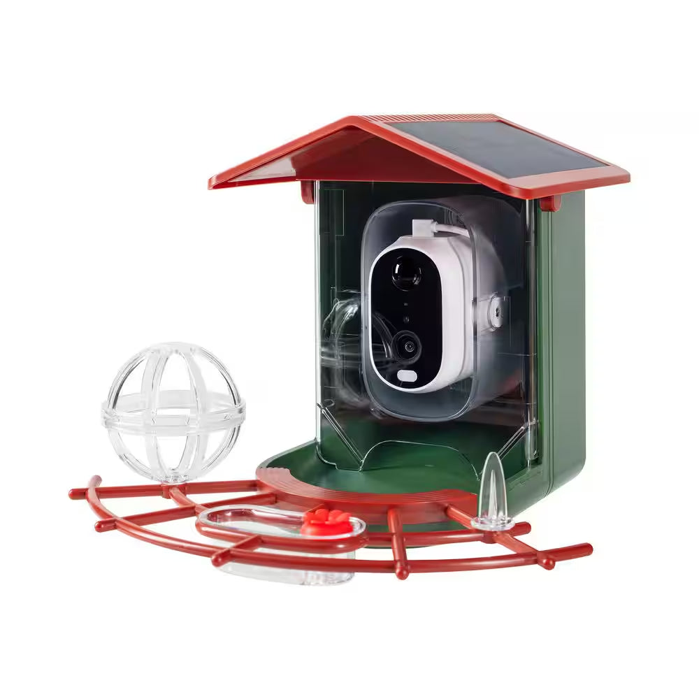 Advanced Solar-Powered Hanging Bird Feeder with Integrated Camera and AI Recognition for Enhanced Night Vision