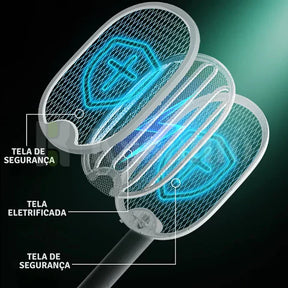 Raquete Max Bolt - Mata-Mosquito Com Ions de Atração