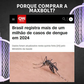 Raquete Max Bolt - Mata-Mosquito Com Ions de Atração