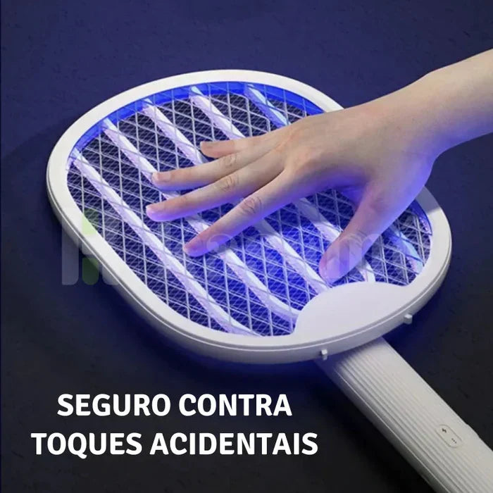 Raquete Max Bolt - Mata-Mosquito Com Ions de Atração