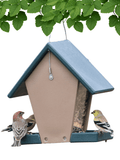 Hopper Feeder Recycled Plastic Wild Bird Feeder for Bird Seed, 6 Cup Capacity