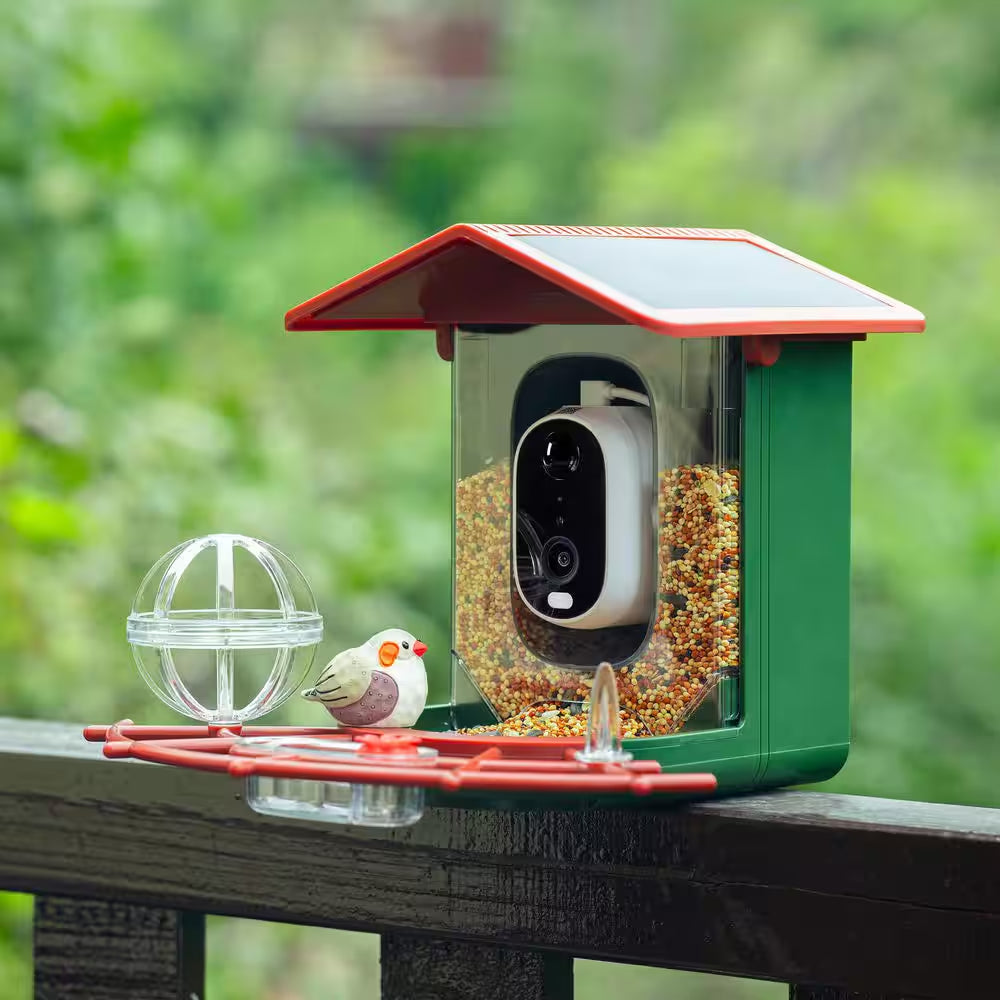 Advanced Solar-Powered Hanging Bird Feeder with Integrated Camera and AI Recognition for Enhanced Night Vision